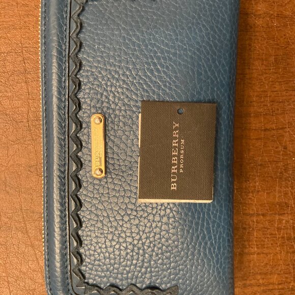 BURBERRY PEACOCK BLUE WALLET - Picture 5 of 9